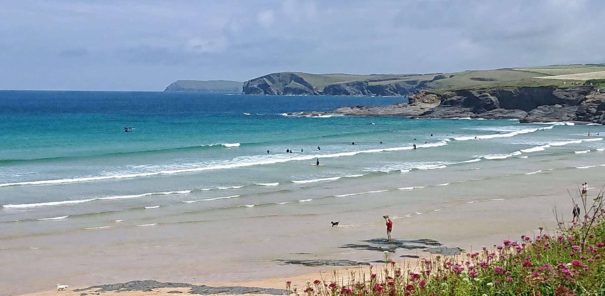 Harlyn Bay in North Cornwall — turquoise sea and sandy beach